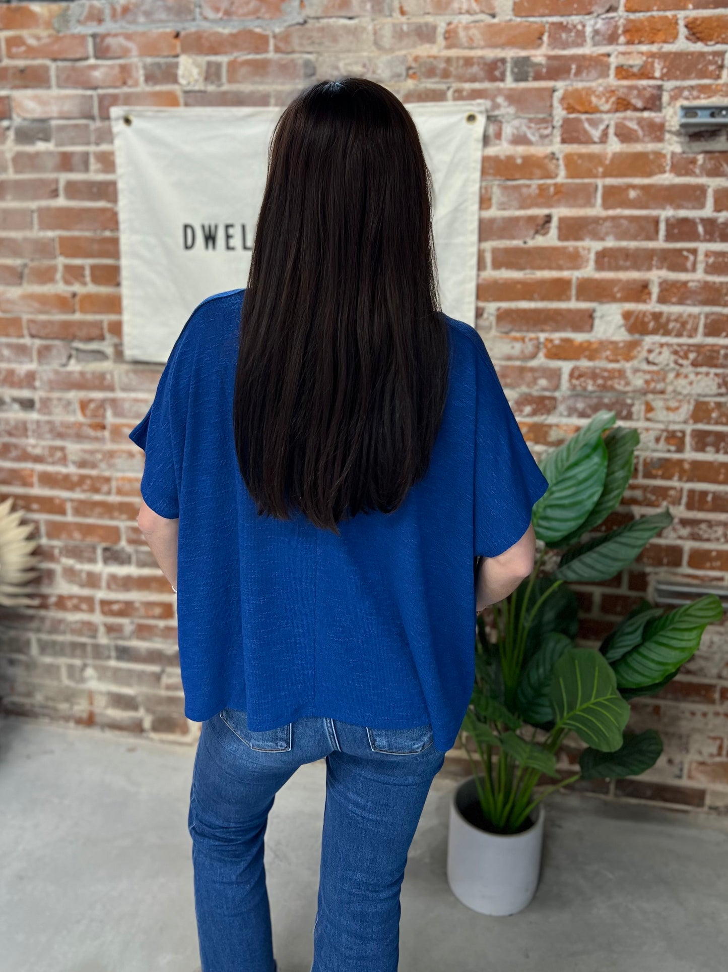 Emily Slouchy Tee - Navy