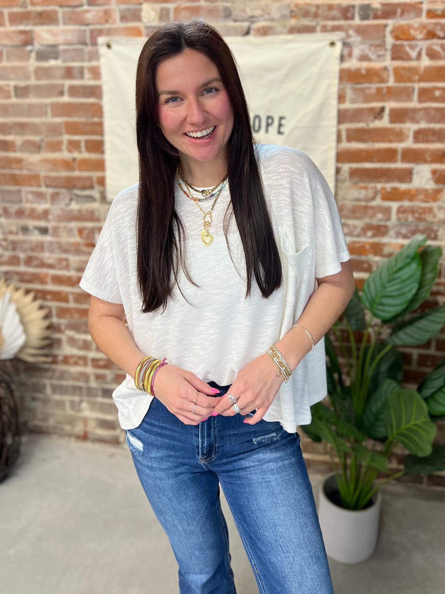 Emily Slouchy Tee - Ivory