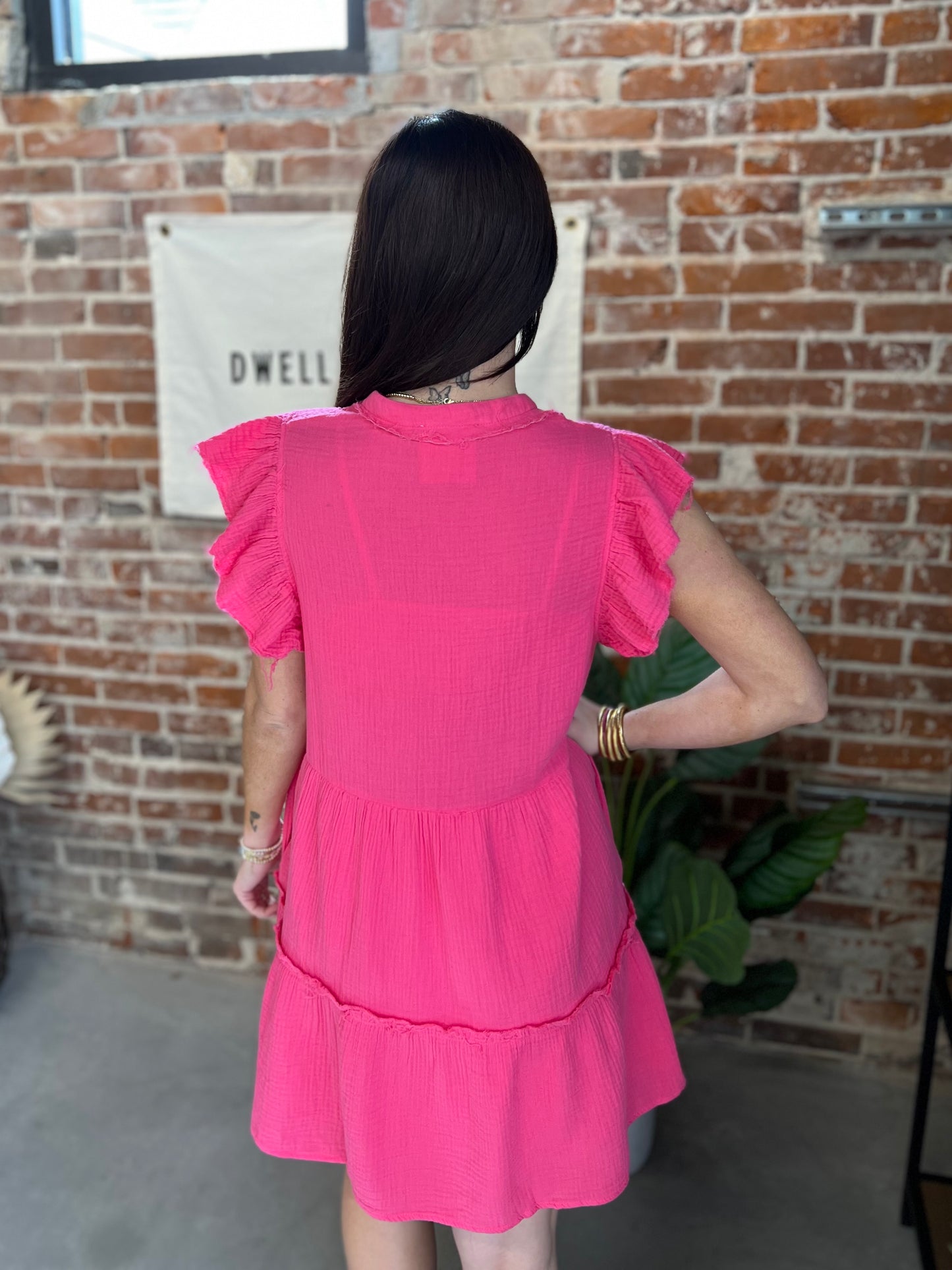 Laura Linen Dress - Pink