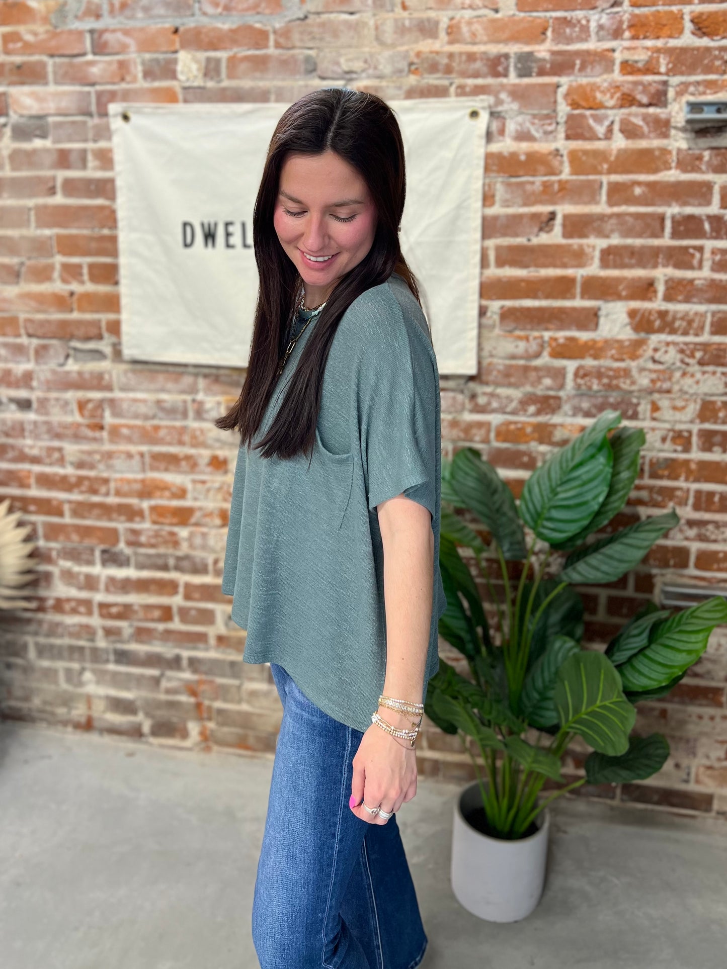 Emily Slouchy Tee - Ash Jade