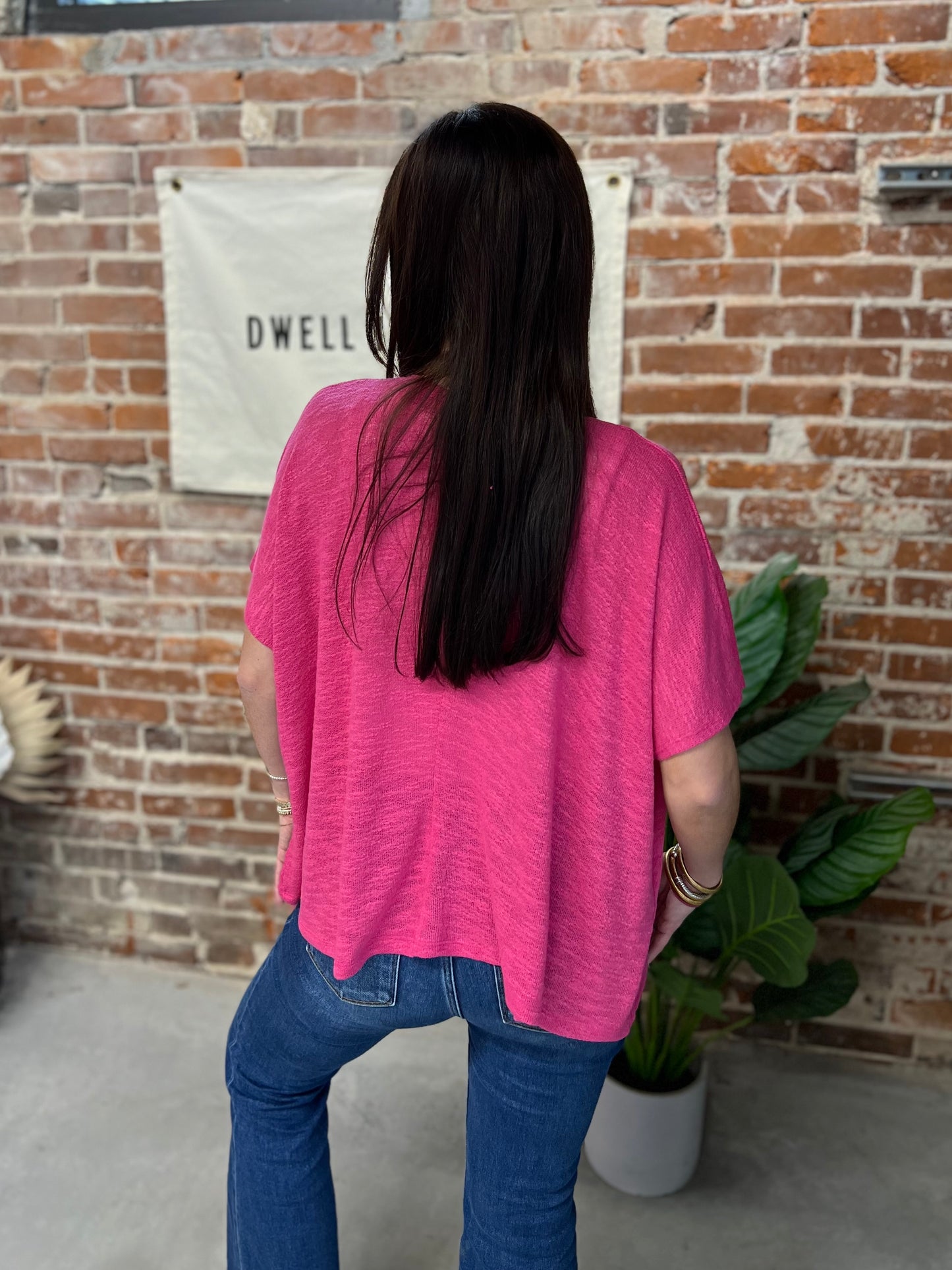 Emily Slouchy Tee - Hot Pink