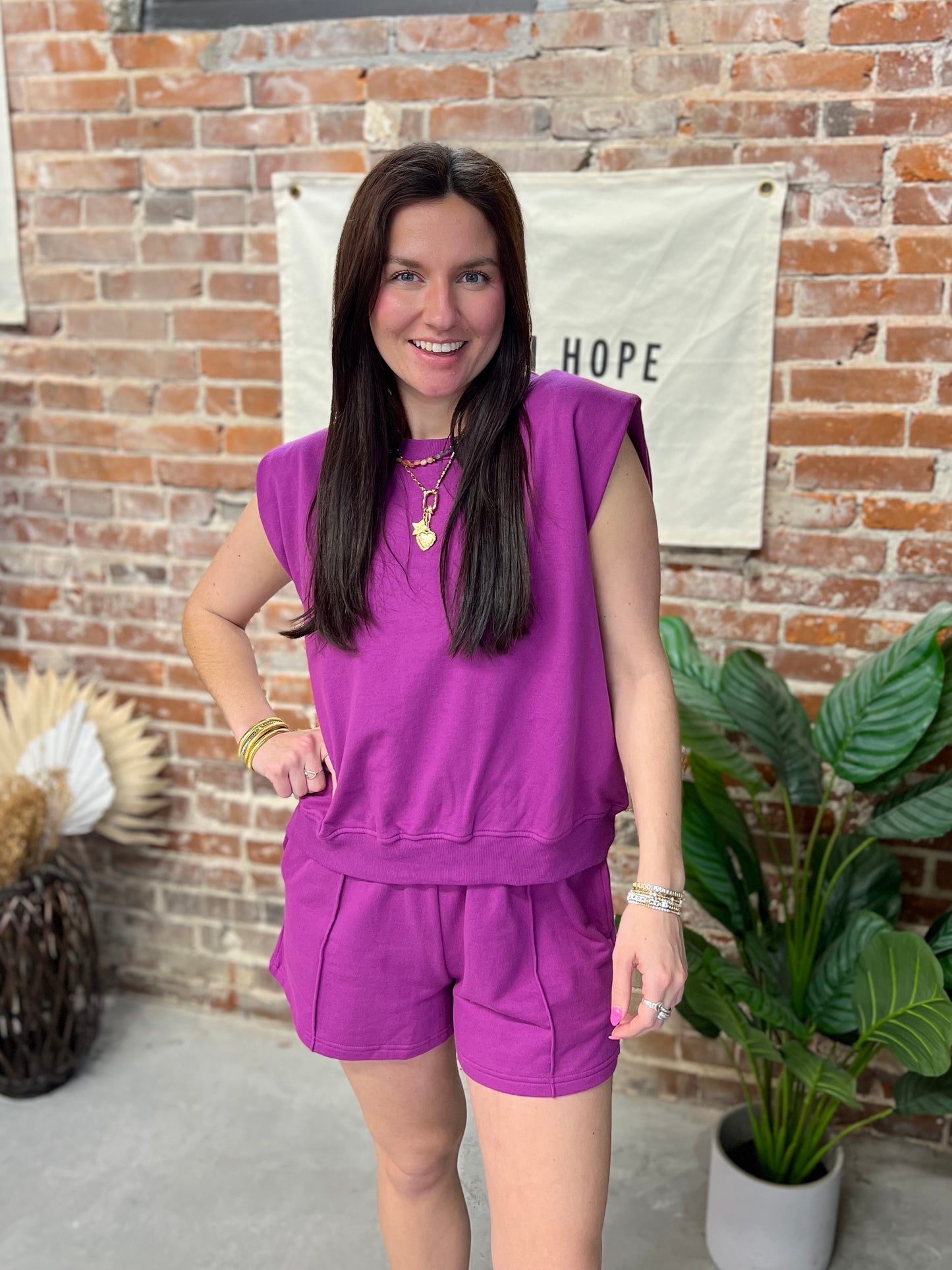 Frannie Top & Shorts Set - Plum