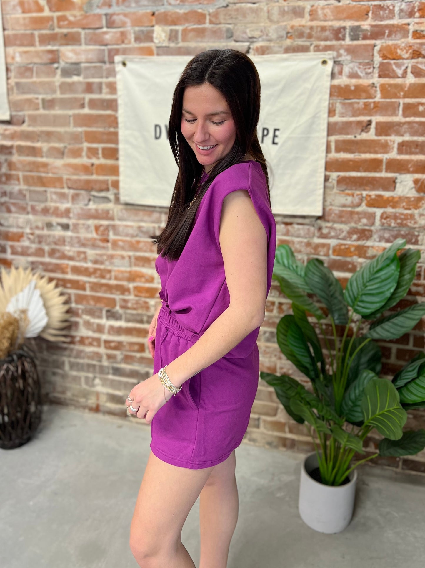 Frannie Top & Shorts Set - Plum