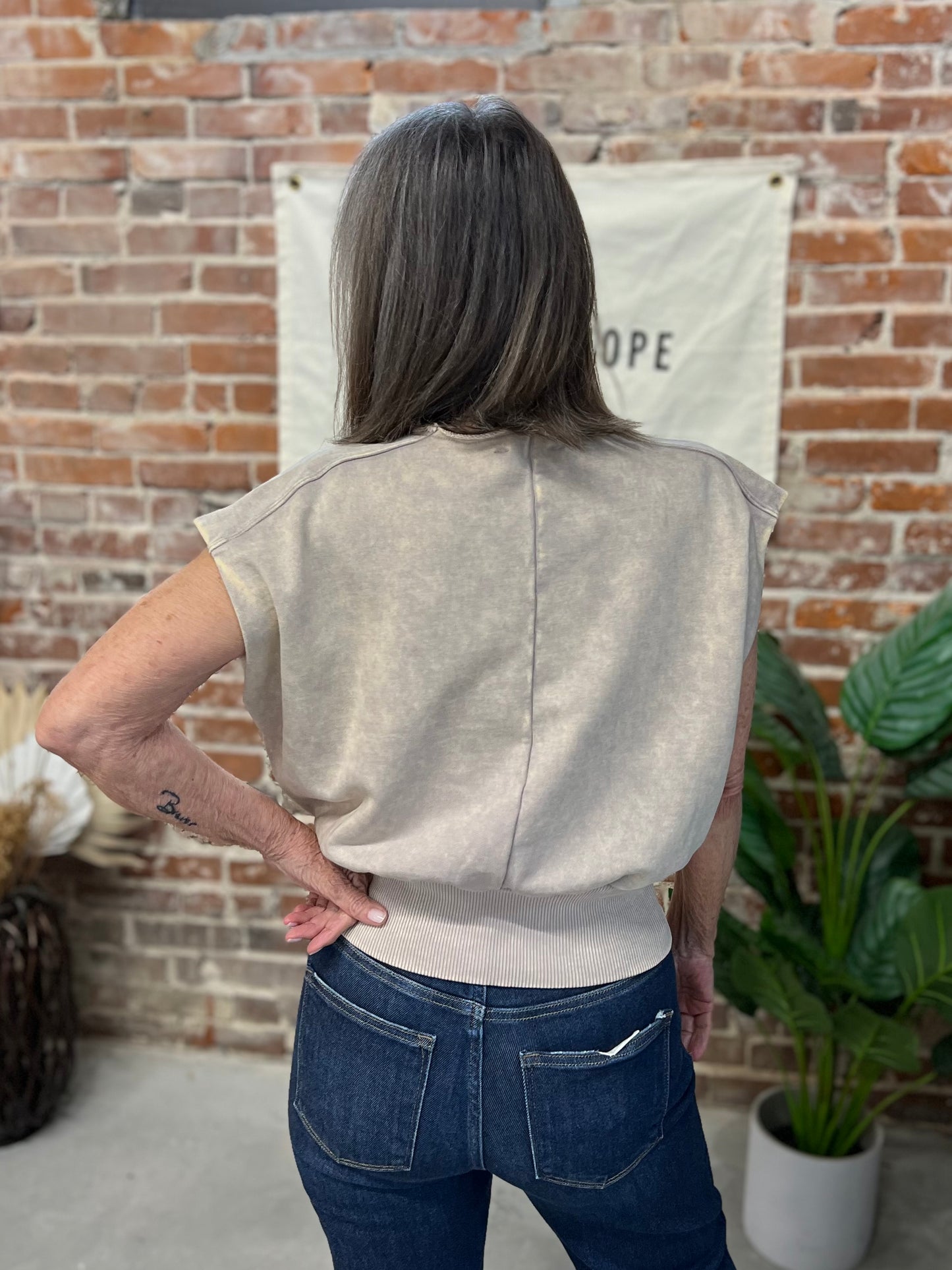 Donna Boat Neck Top - Ash Mocha