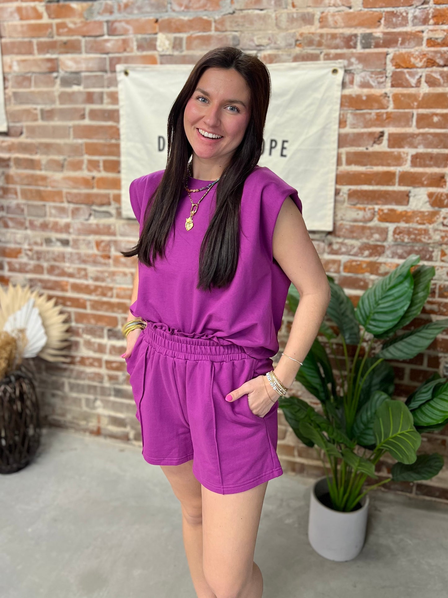Frannie Top & Shorts Set - Plum
