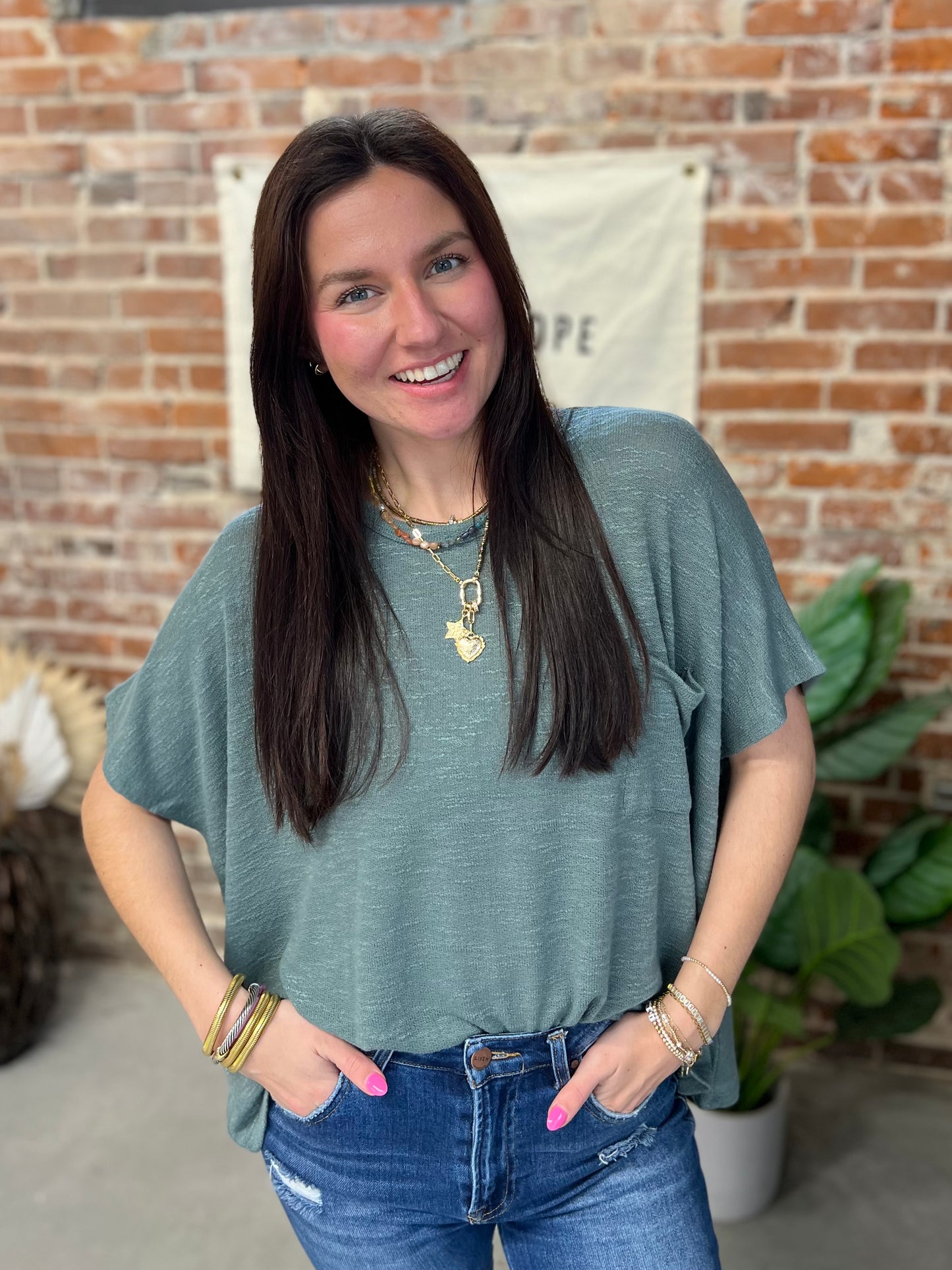 Emily Slouchy Tee - Ash Jade