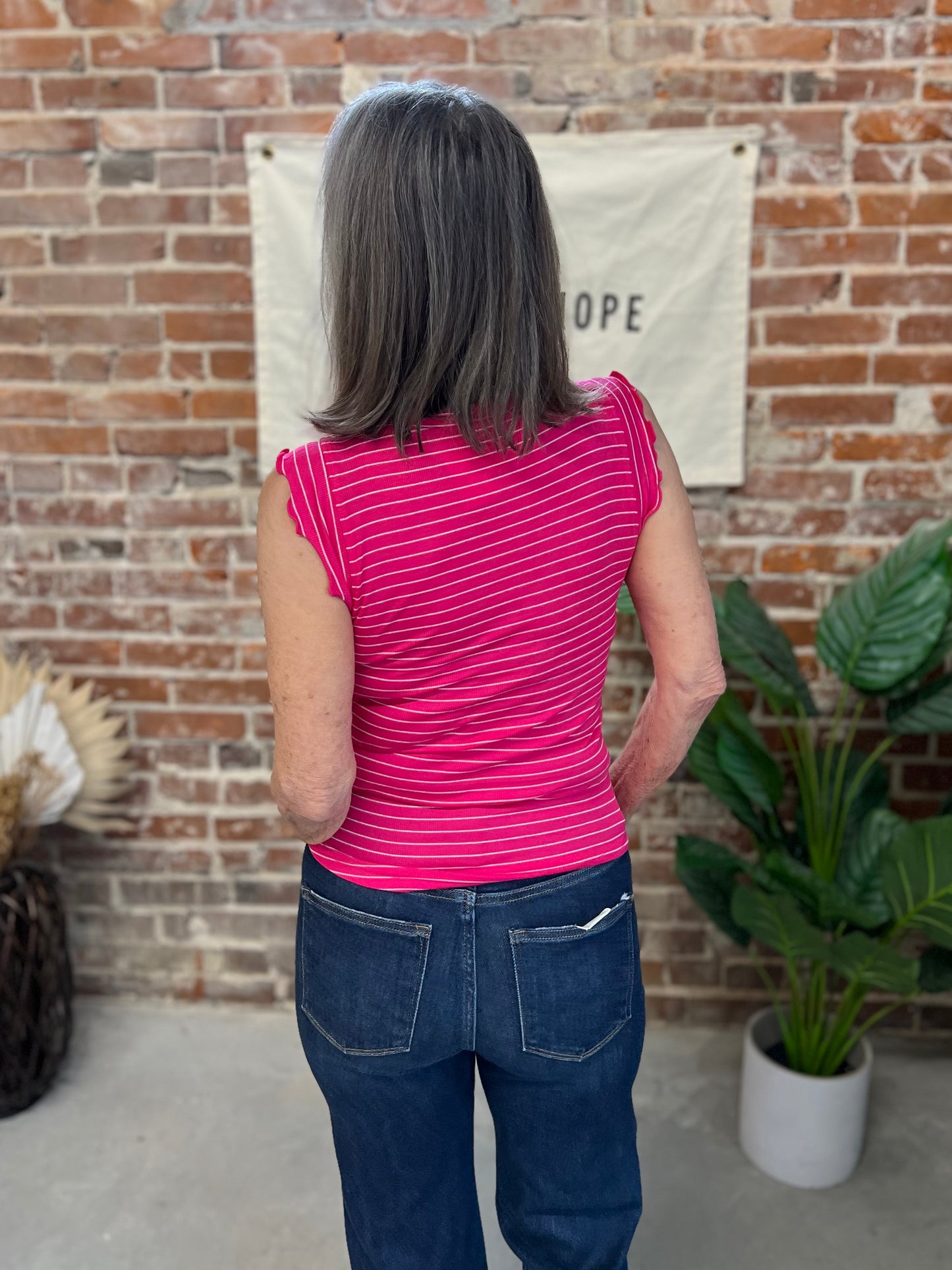 Eleanor Striped Tank - Pink