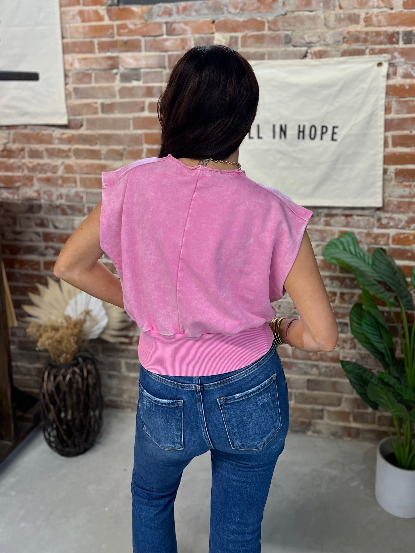 Donna Boat Neck Top - Pink