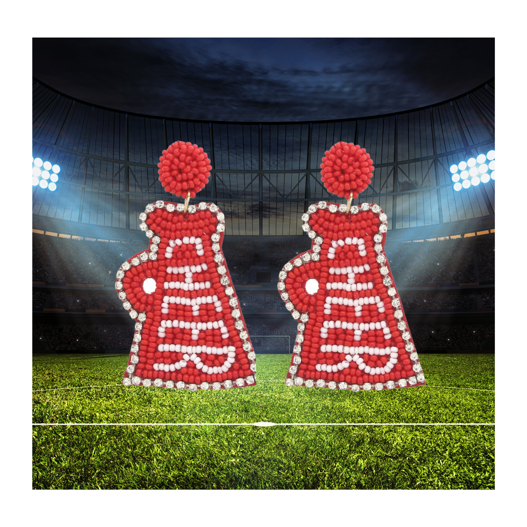 Cheer Earrings - Red/White