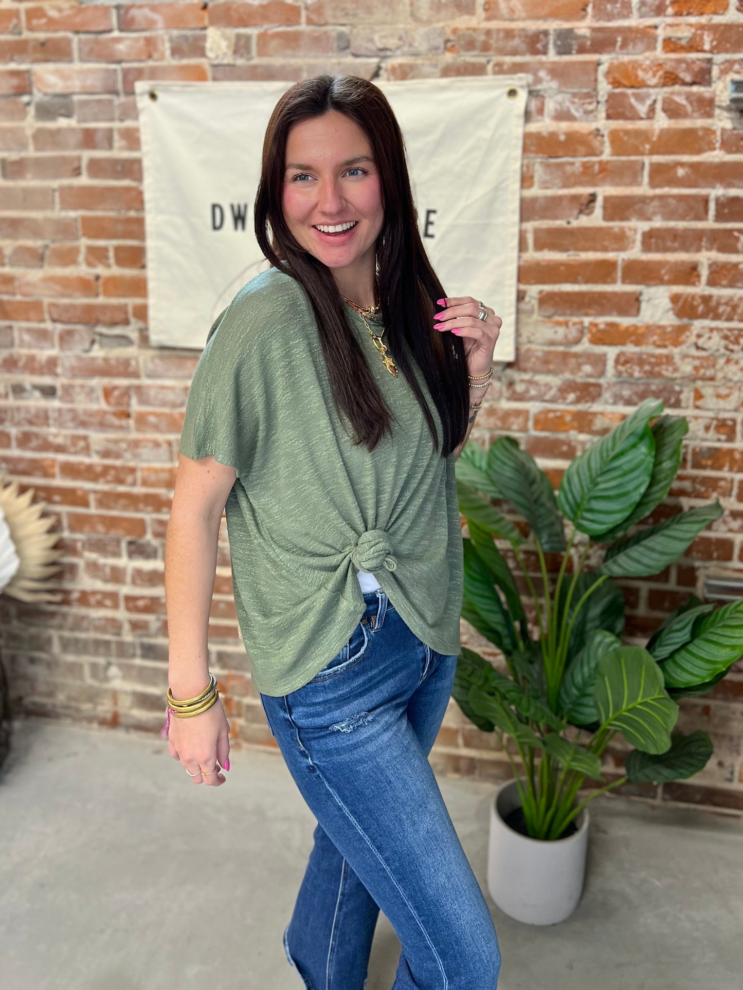Emily Slouchy Tee - Olive