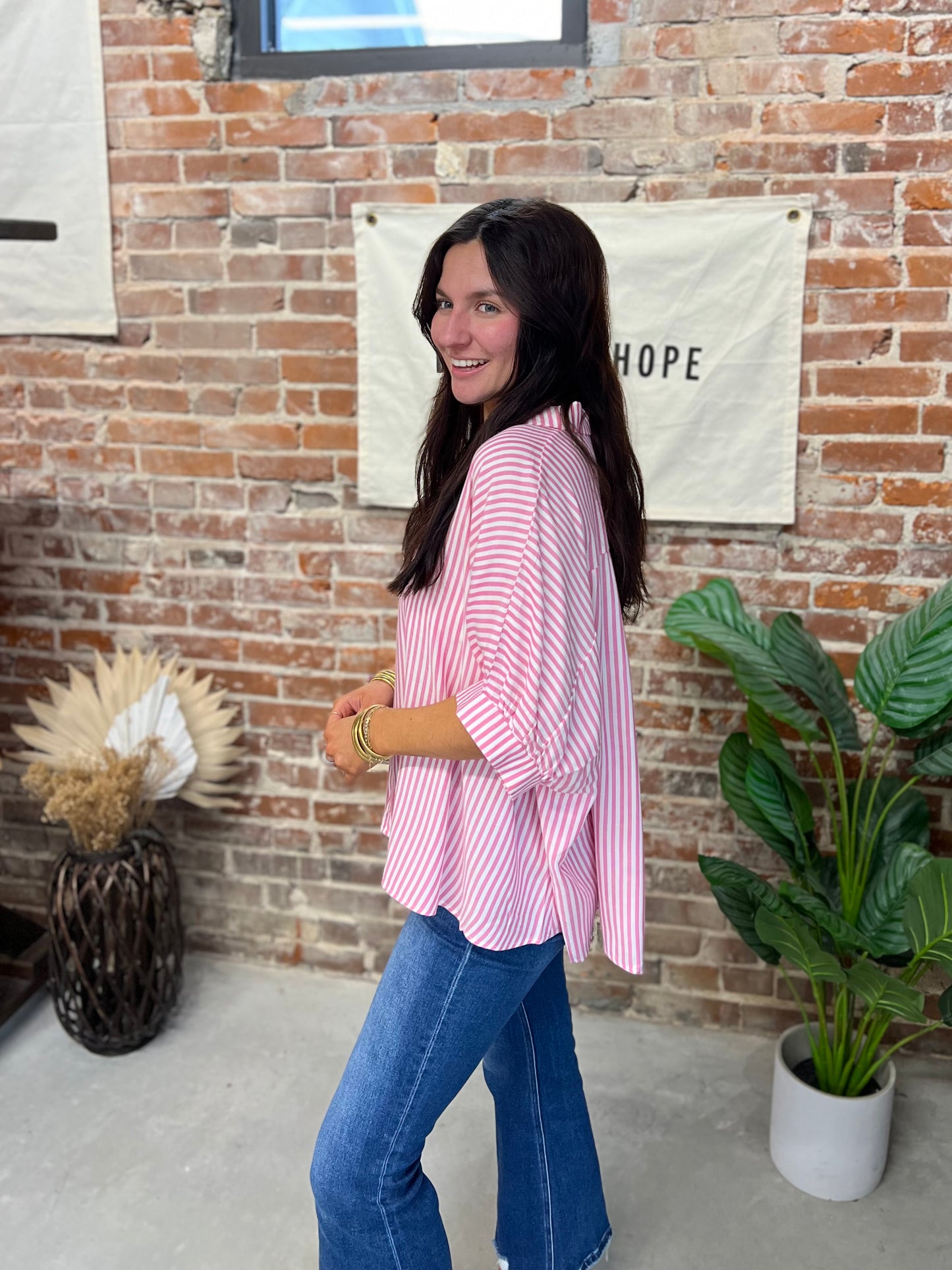 Lumi Button Up Blouse - Pink