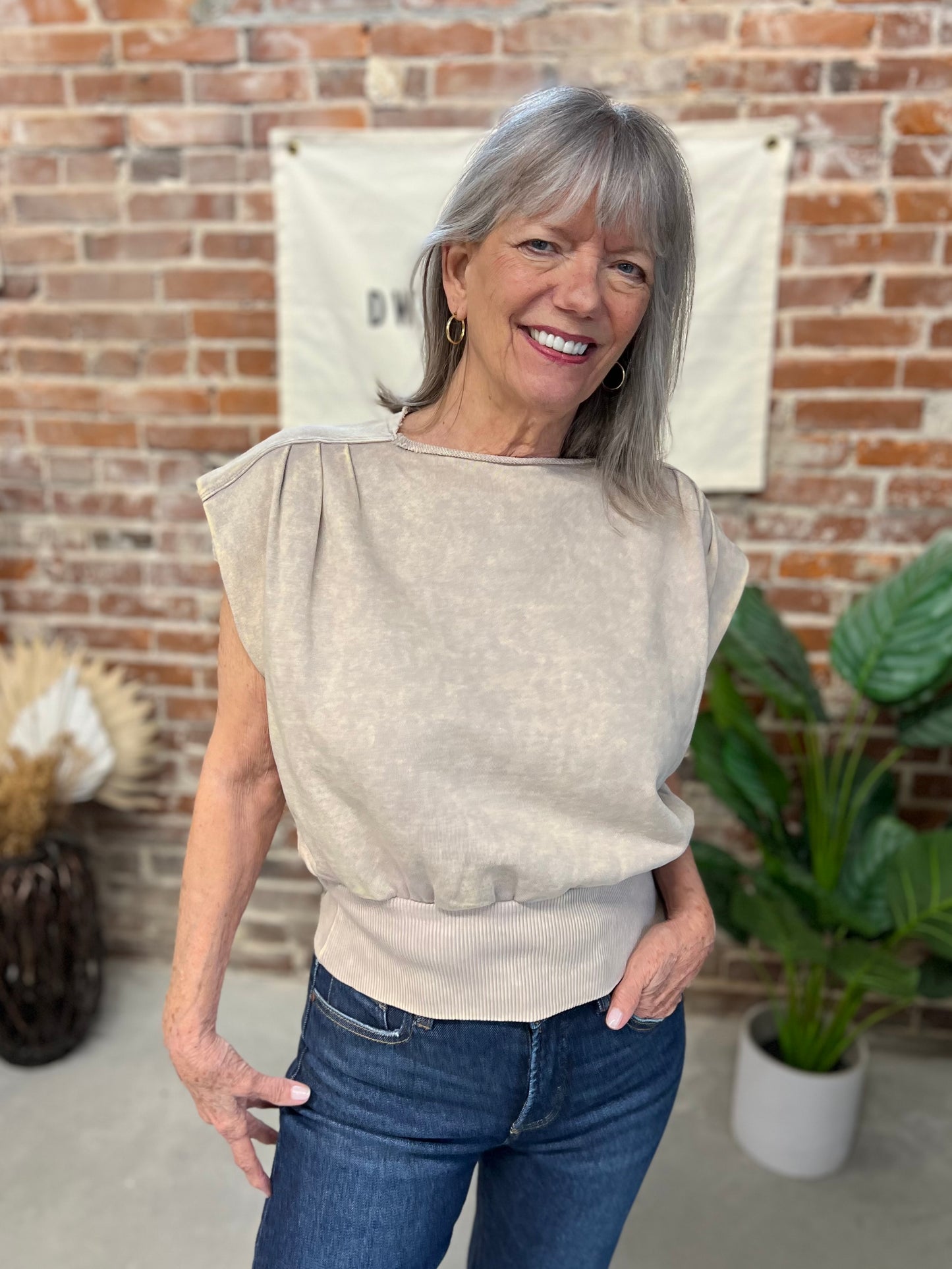 Donna Boat Neck Top - Ash Mocha