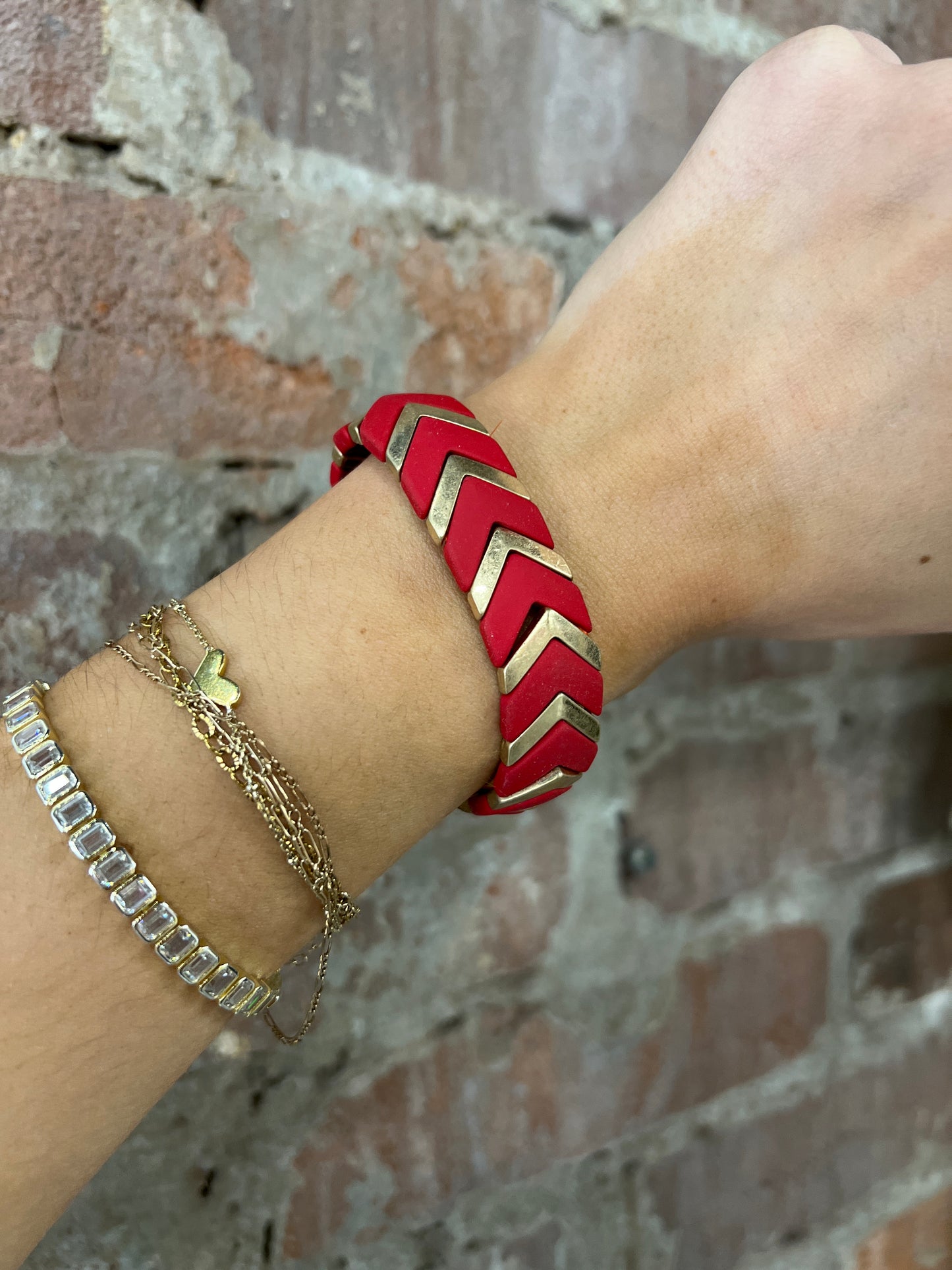 Red Chevron Bracelet