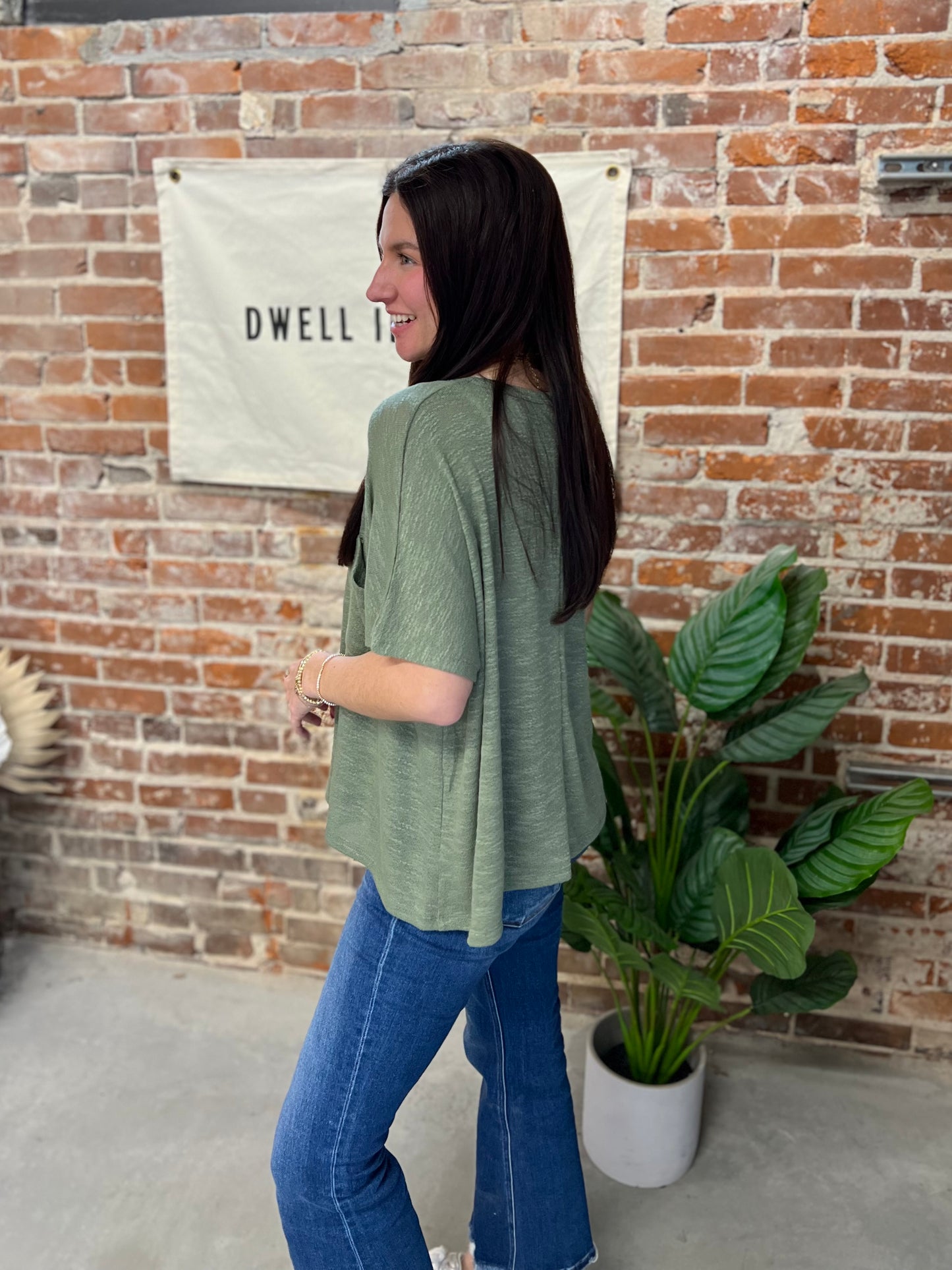 Emily Slouchy Tee - Olive