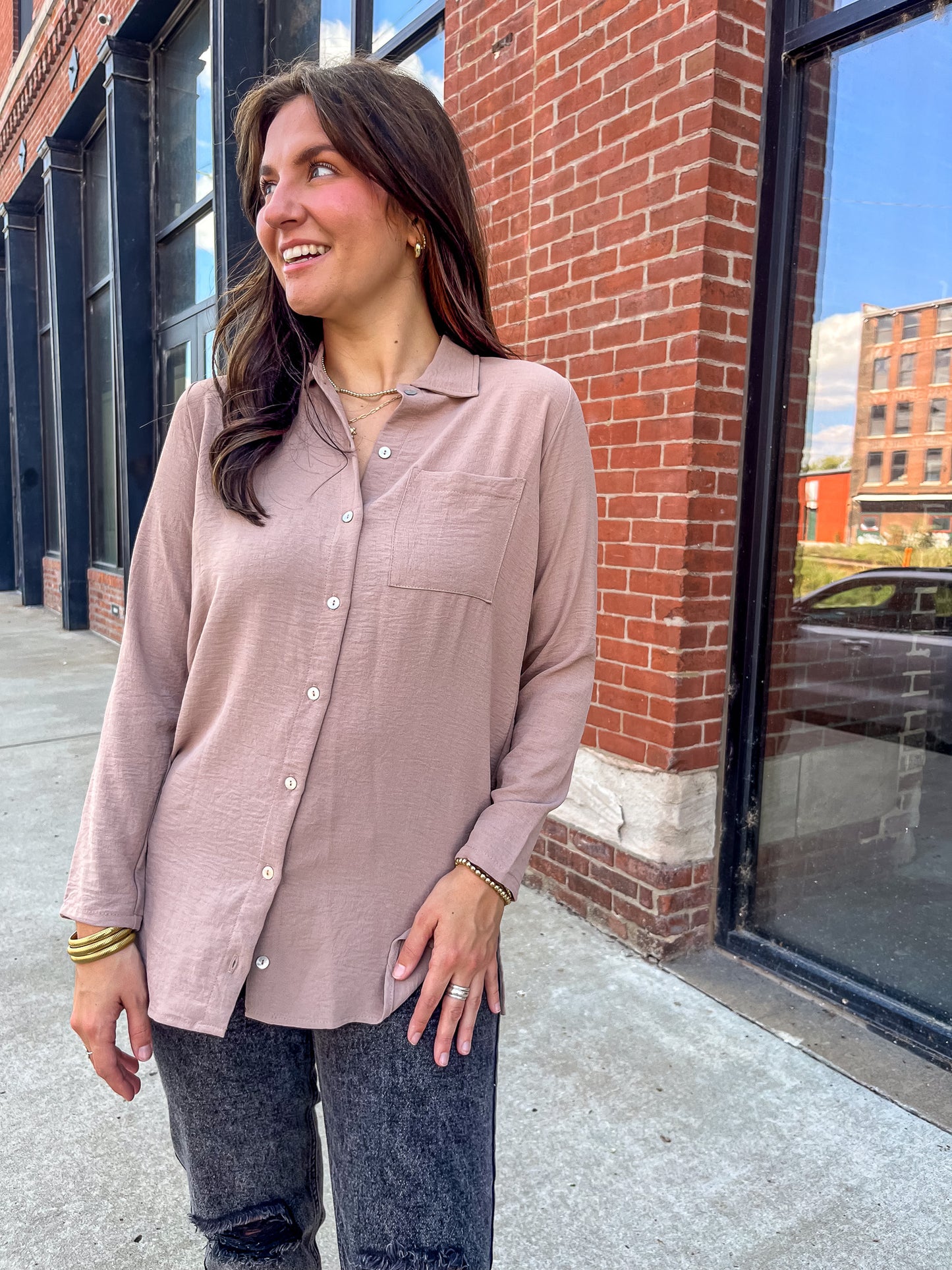 Sarah Blouse - Taupe