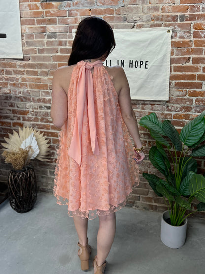 Pixie Sleeveless Mini Dress - Peach