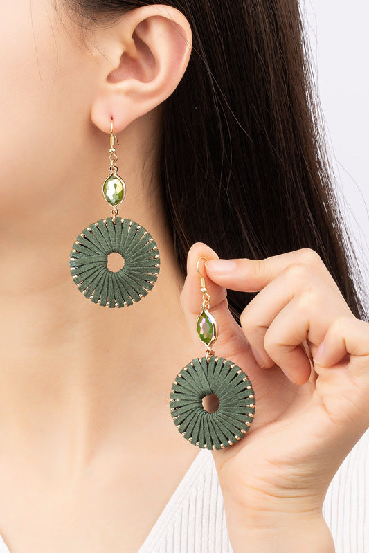 Suede + Bead Drop Earrings