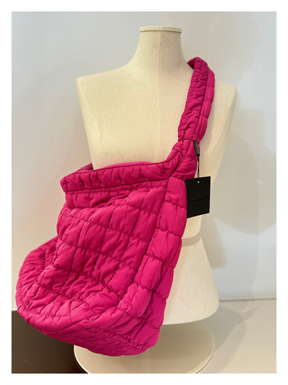 Jumbo Quilted Everything Bag - Fuchsia