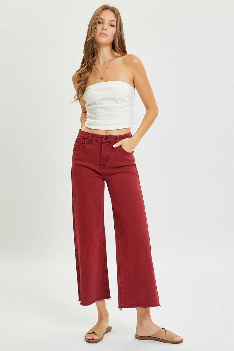 Winona Wide Leg Jean - Wine *DOORBUSTER*