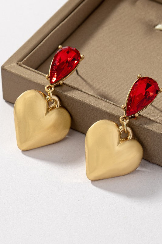 Puffy Heart Teardrop Earrings