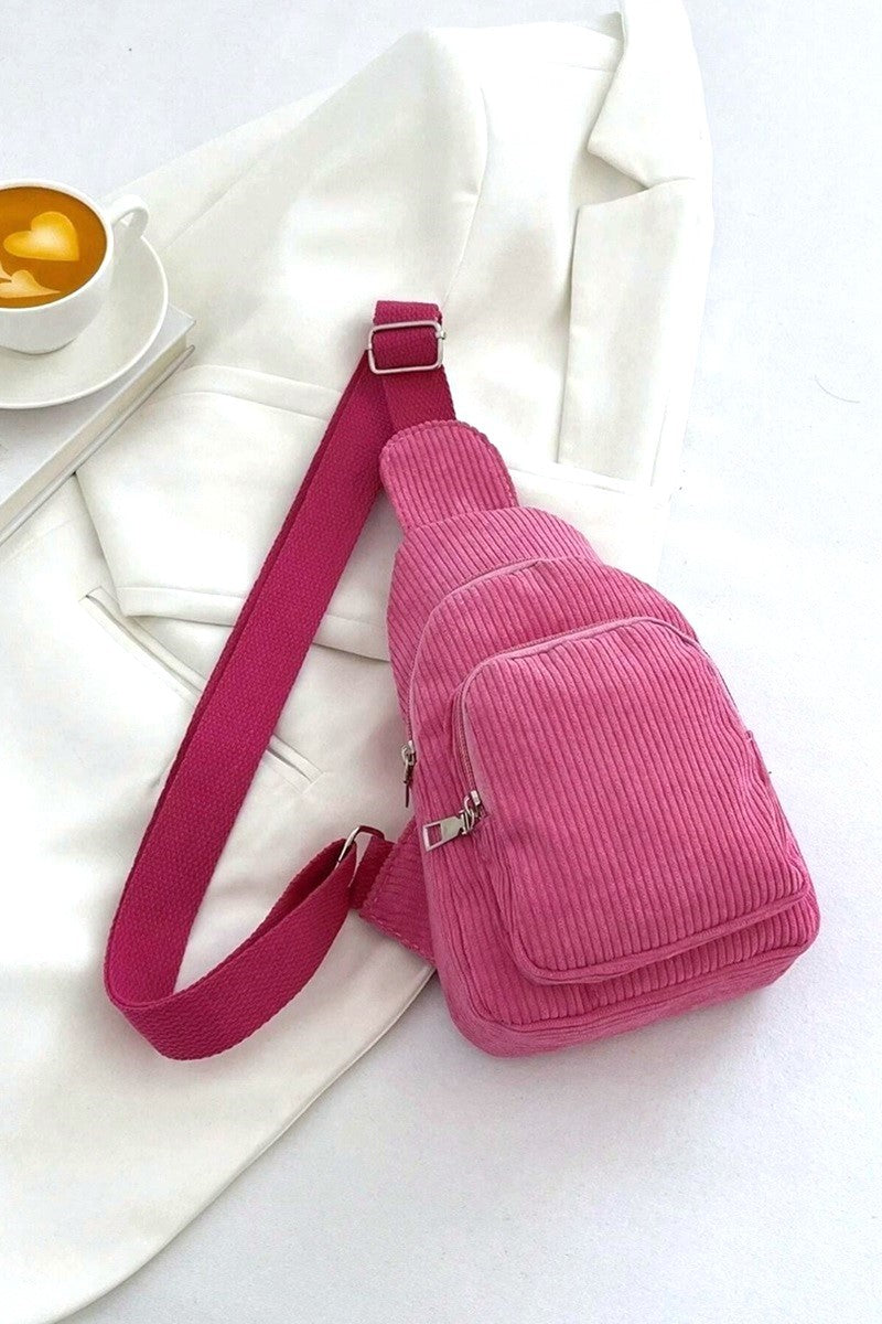 Corduroy Crossbody Sling Bag *DOORBUSTER*