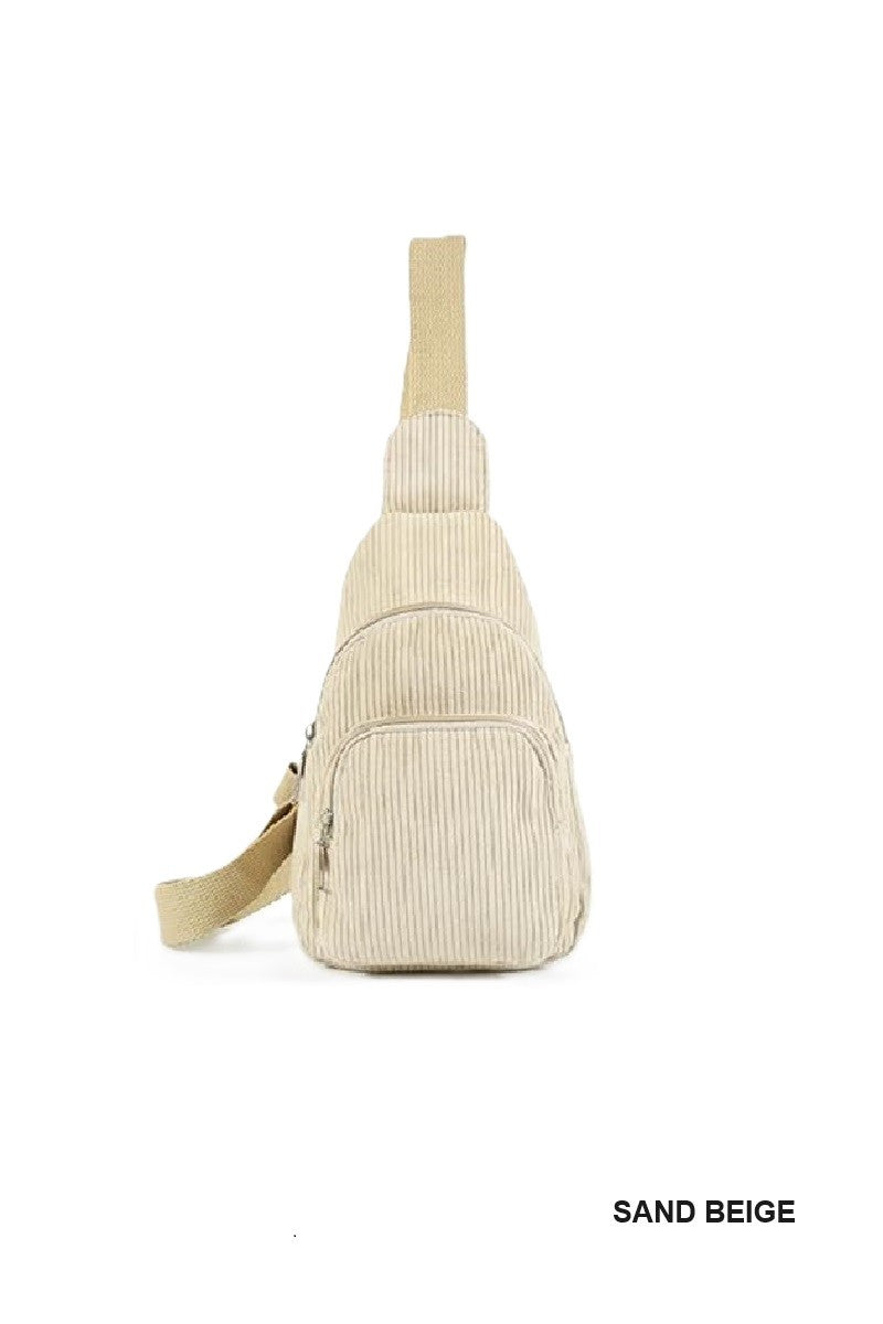 Corduroy Crossbody Sling Bag *DOORBUSTER*