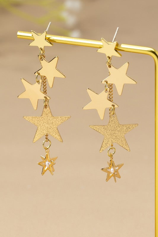 Multi-Star Drop Earrings