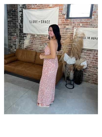 Janey Jumpsuit - Blush Floral Print