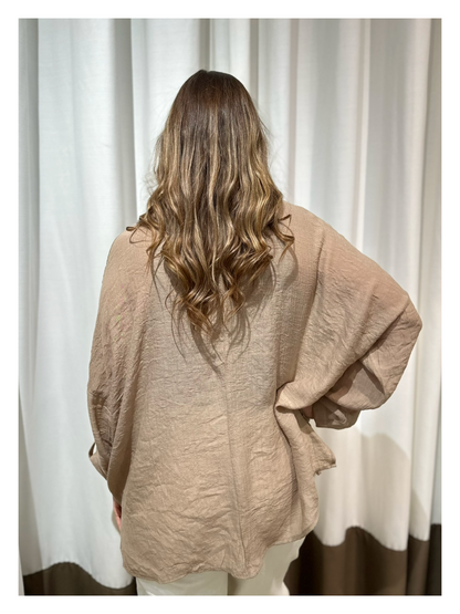 Harlow Linen Top - Taupe