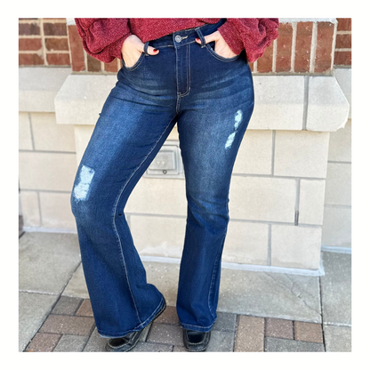Distressed Lincoln Flare Jeans