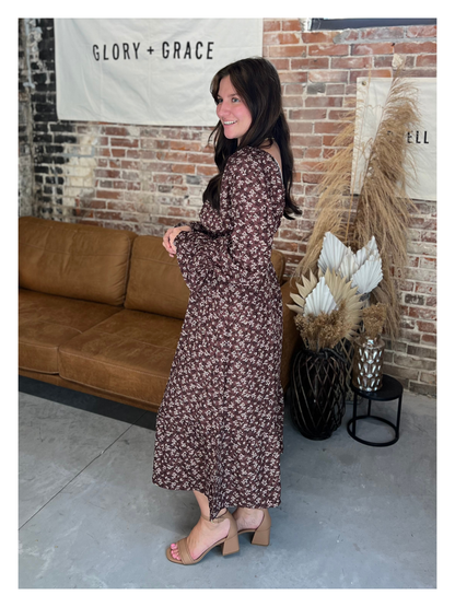 Celia Maxi Dress - Brown