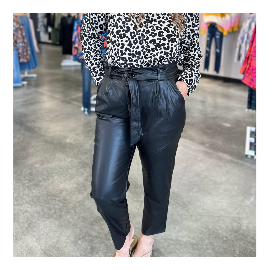 Evie Leather Pants - Black