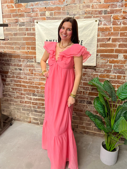 Tulip V Neck Maxi Dress