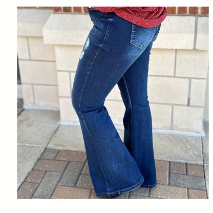 Distressed Lincoln Flare Jeans
