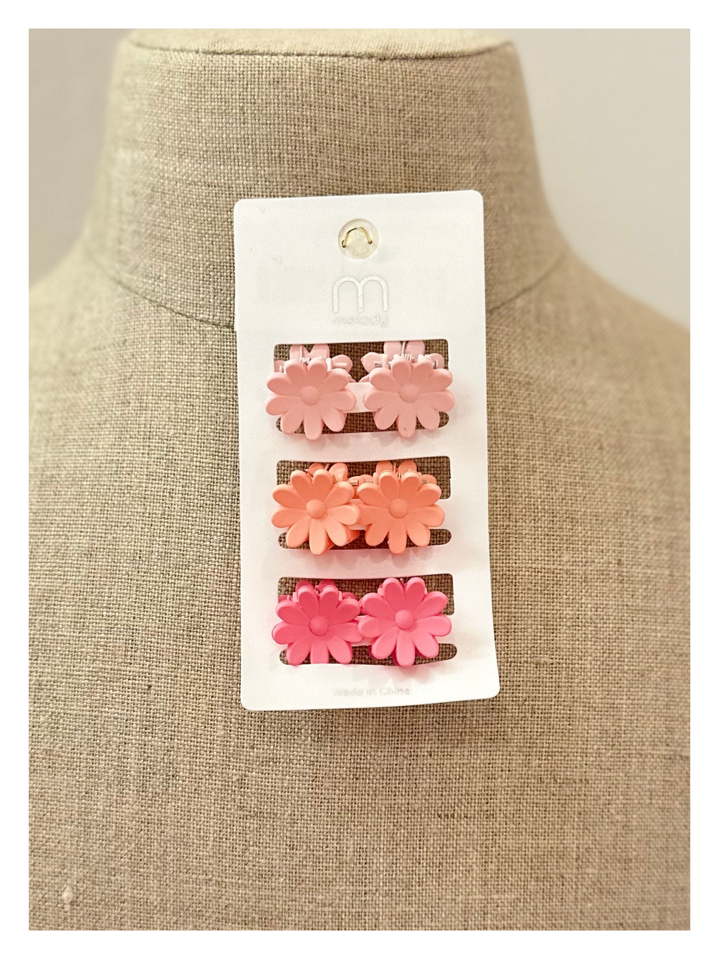 Mini Flower Clips - Pink