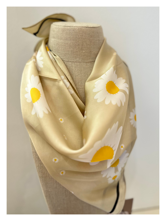 Hazy Daisy Silk Scarf