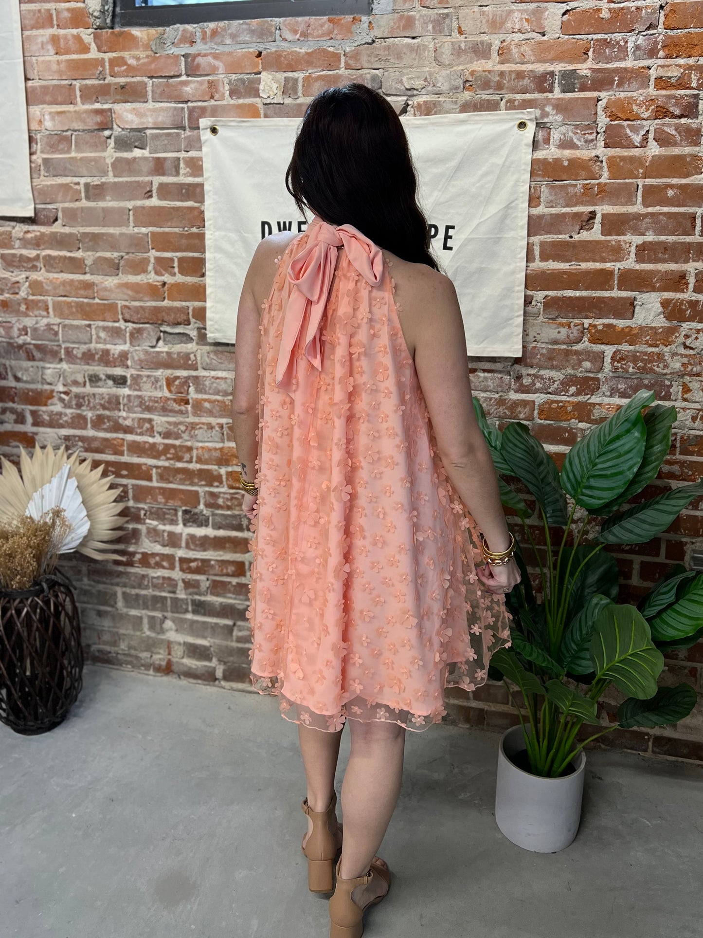 Pixie Sleeveless Mini Dress - Peach