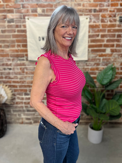 Eleanor Striped Tank - Pink