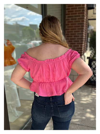 Camilla Peplum Top - Pink