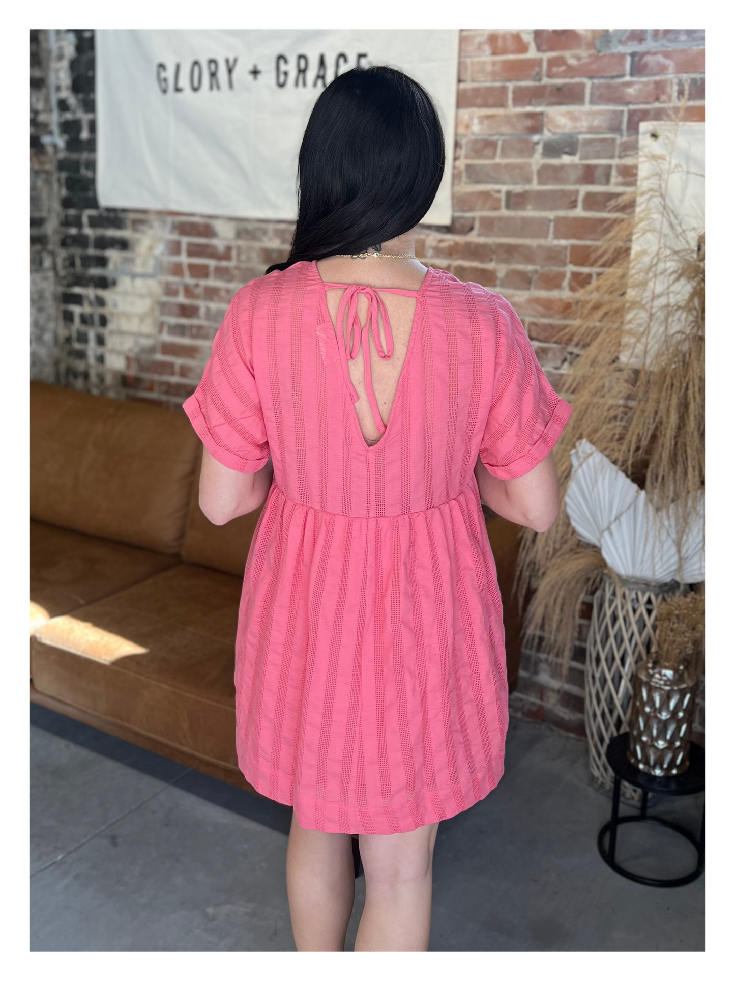 Topanga Linen Dress - Coral