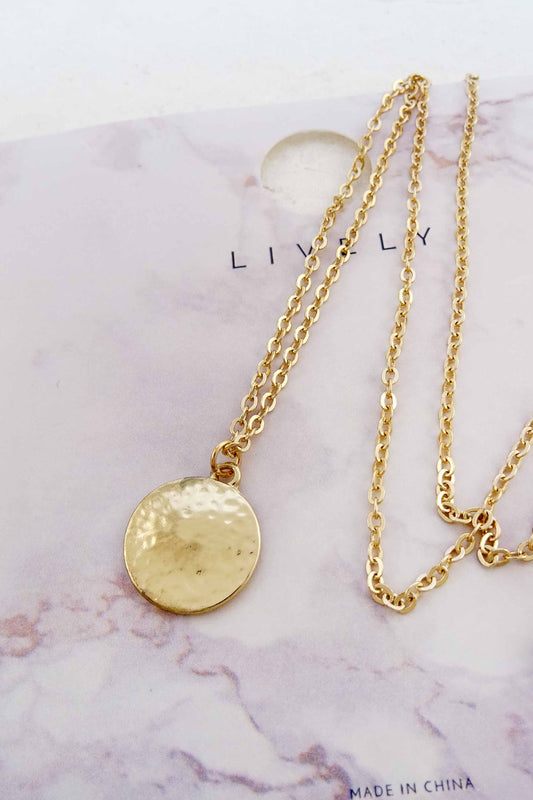 Gold Hammered Necklace