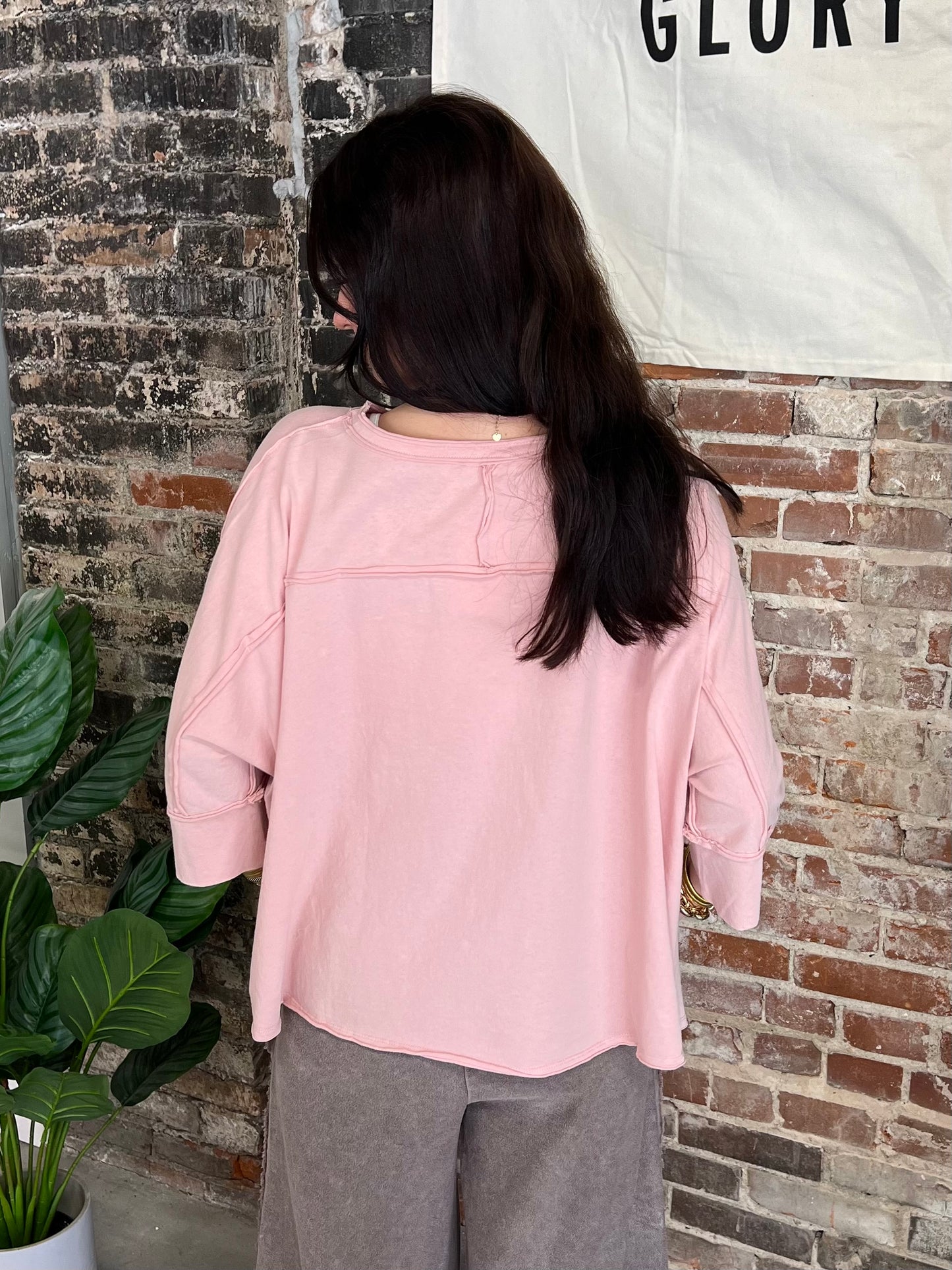 Sierra Heart Patch Top - Dusty Rose