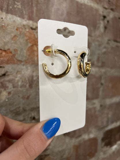 Star Shine Gold Hoops