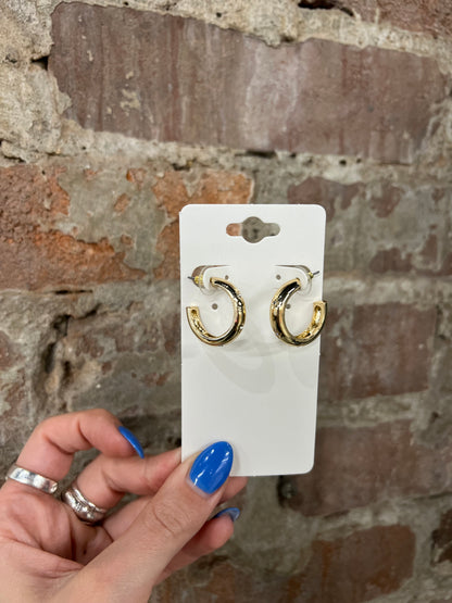 Star Shine Gold Hoops