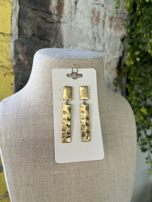 Misha Hammered Bar Earrings