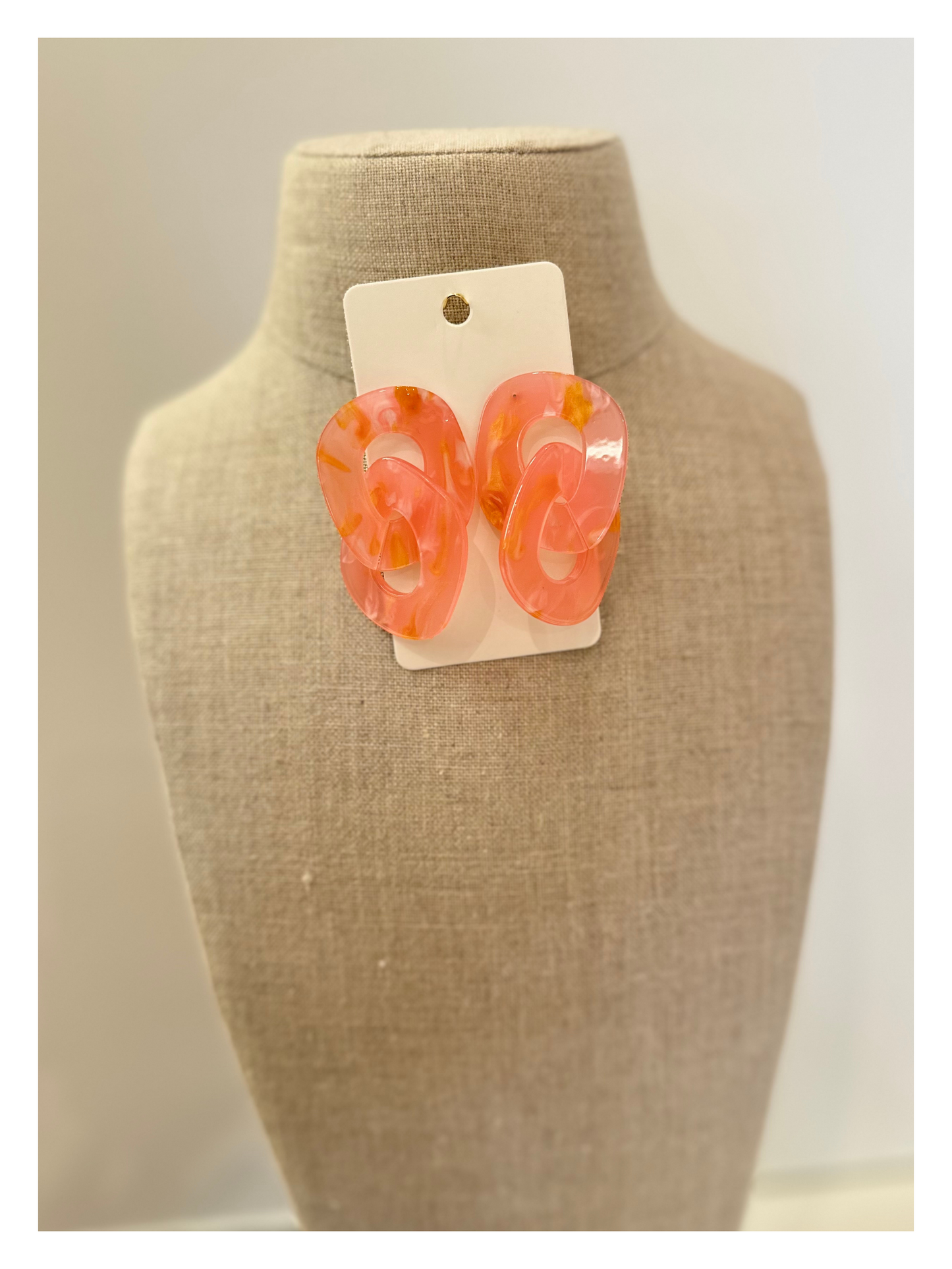 Peach Queen Acrylic Earrings