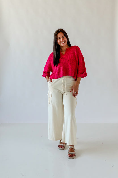 Lynn Wide Leg Pants - Cream