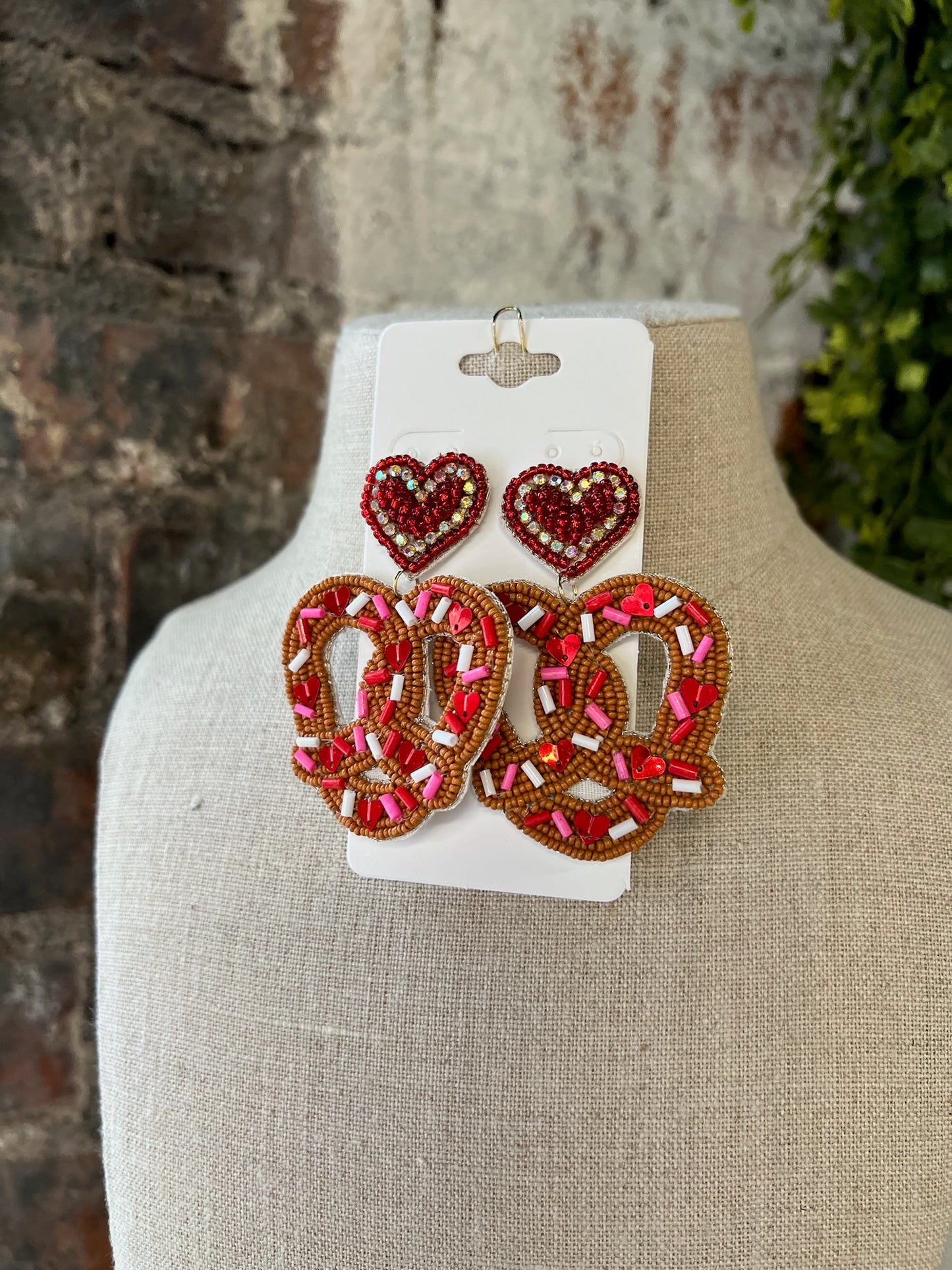 Pretzel Bites Beaded Earrings