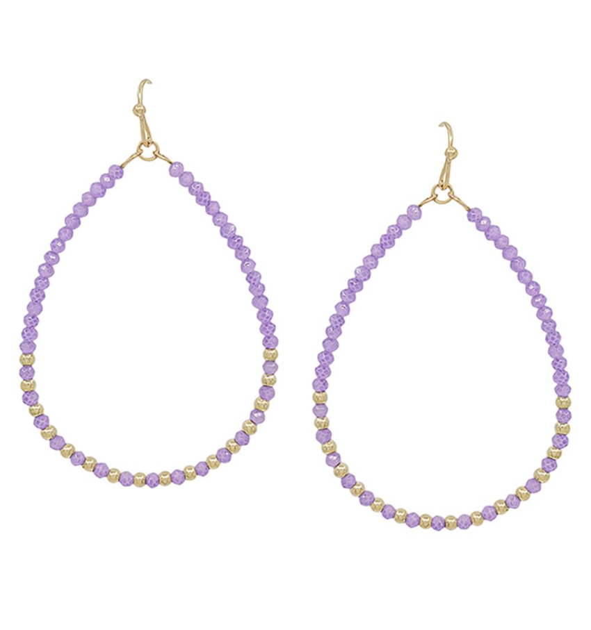 Seed Bead Teardrop Earrings