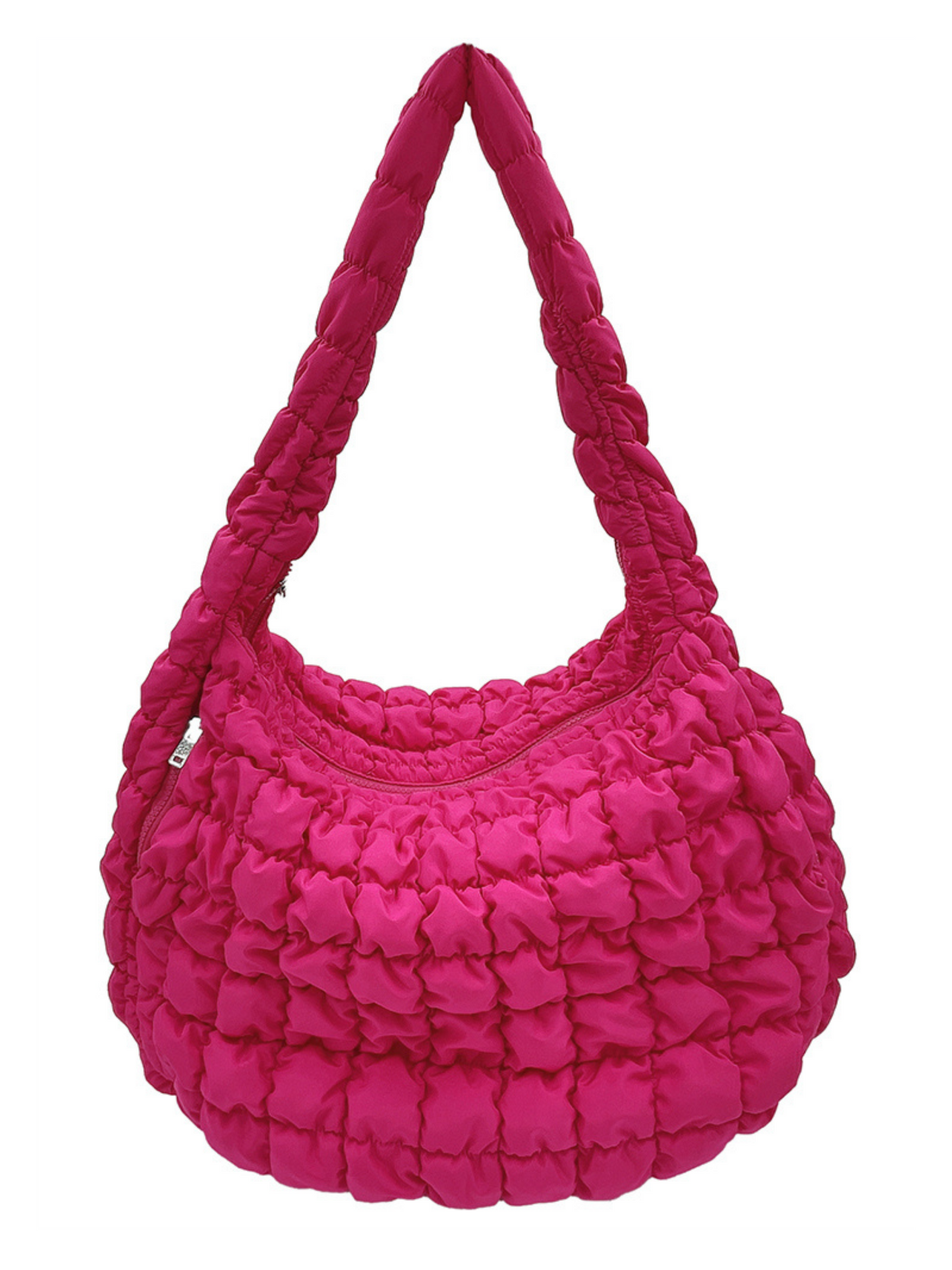 Jumbo Quilted Everything Bag - Fuchsia